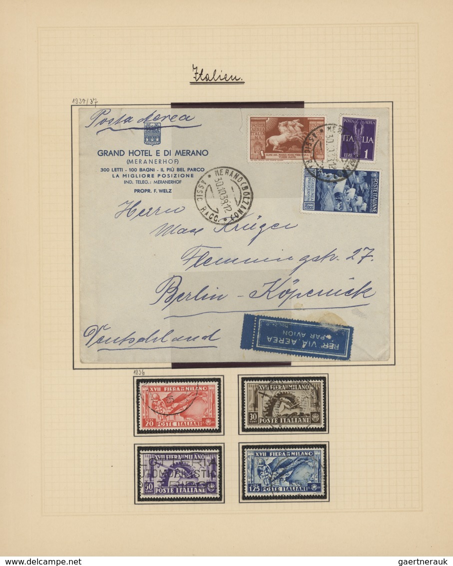 Italien: 1863/1938, Used Collection On Album Pages With Many Interesting Issues, Definitive Sets Up - Sammlungen
