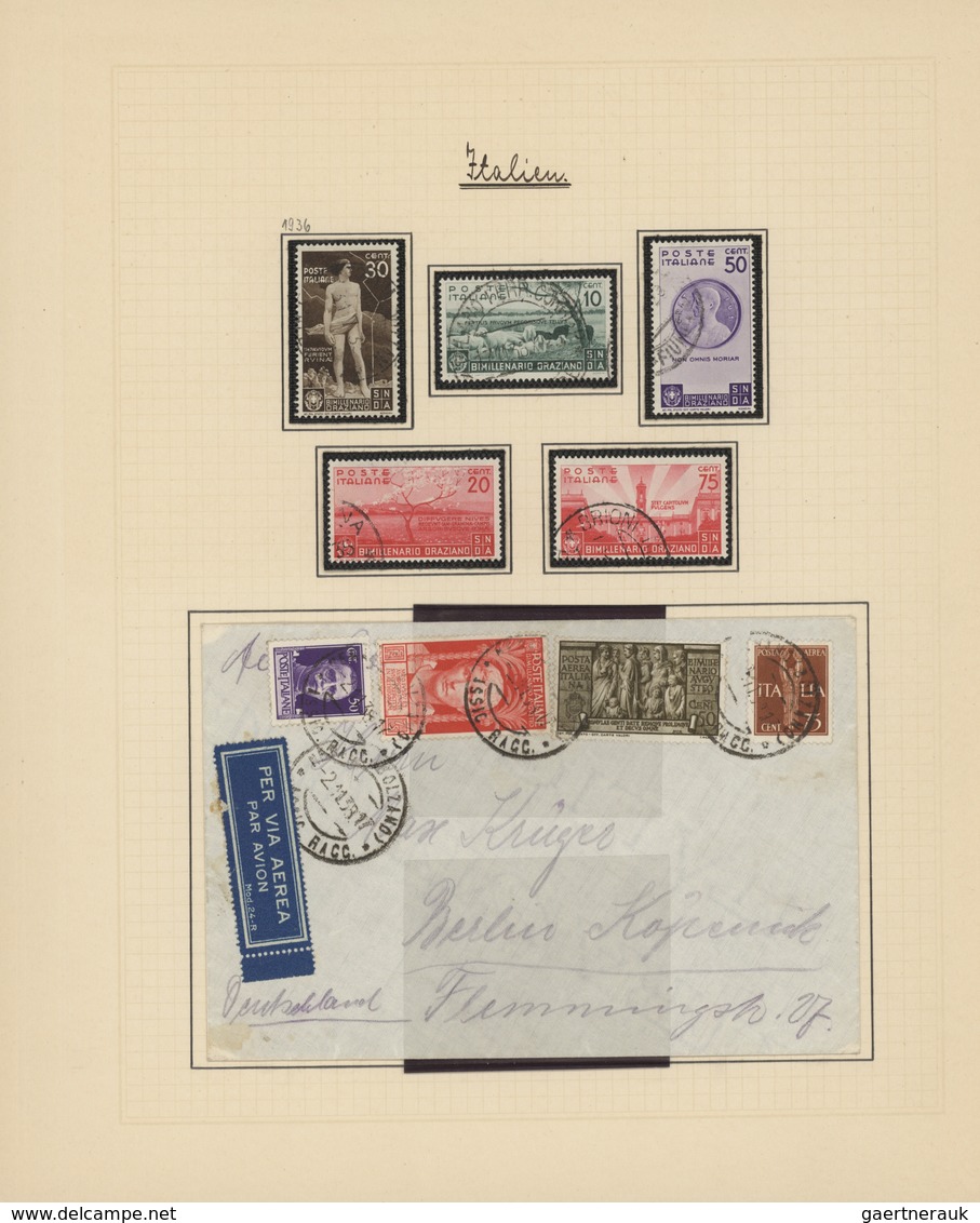 Italien: 1863/1938, Used Collection On Album Pages With Many Interesting Issues, Definitive Sets Up - Sammlungen