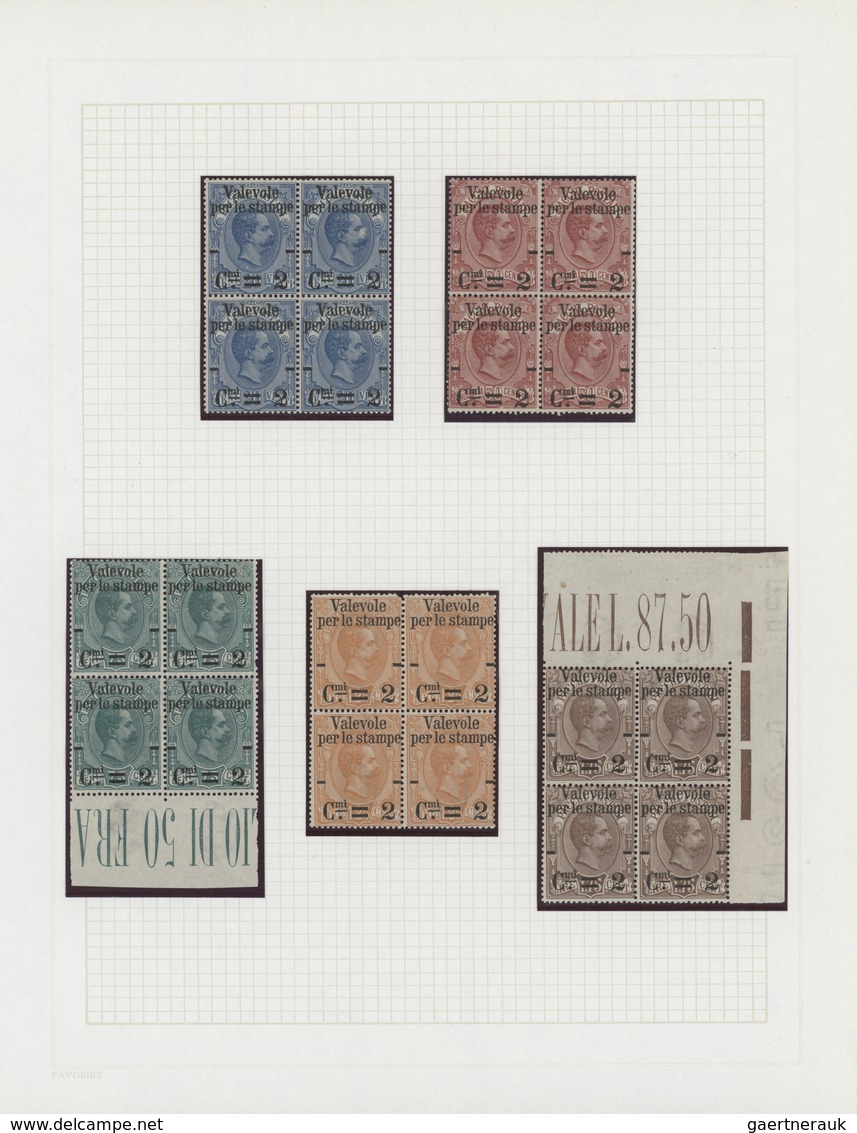 Italien: 1890, Revaluation Overprints On Parcel Stamps, 2c. On 20c. To 2c. On 1.75l., Five Values As - Sammlungen