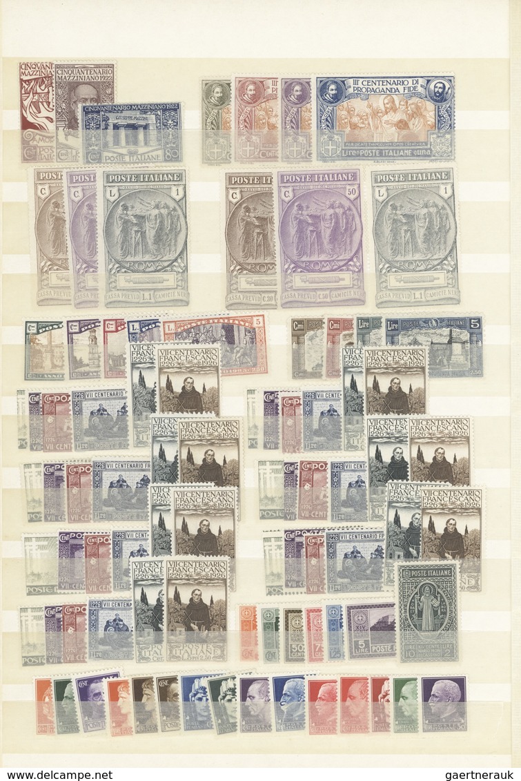 Italien: 1911/1942, Mint Assortment Of Mainly Commemorative And Airmail Issues, Mainly Complete Sets - Sammlungen
