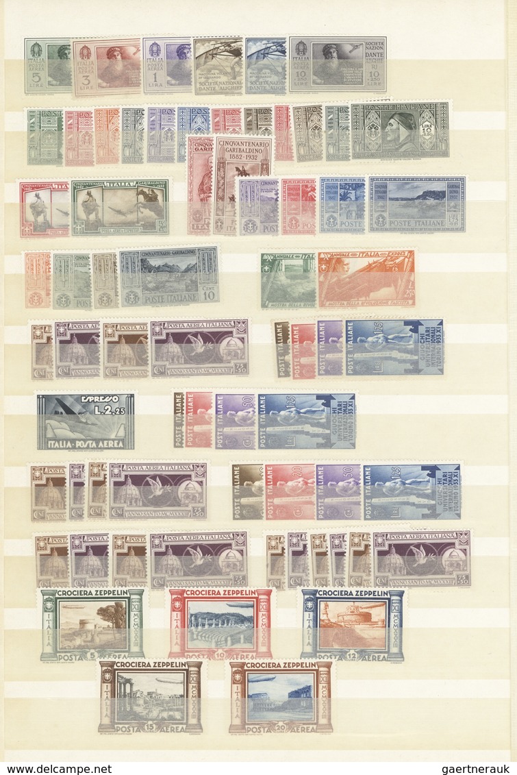 Italien: 1911/1942, Mint Assortment Of Mainly Commemorative And Airmail Issues, Mainly Complete Sets - Sammlungen