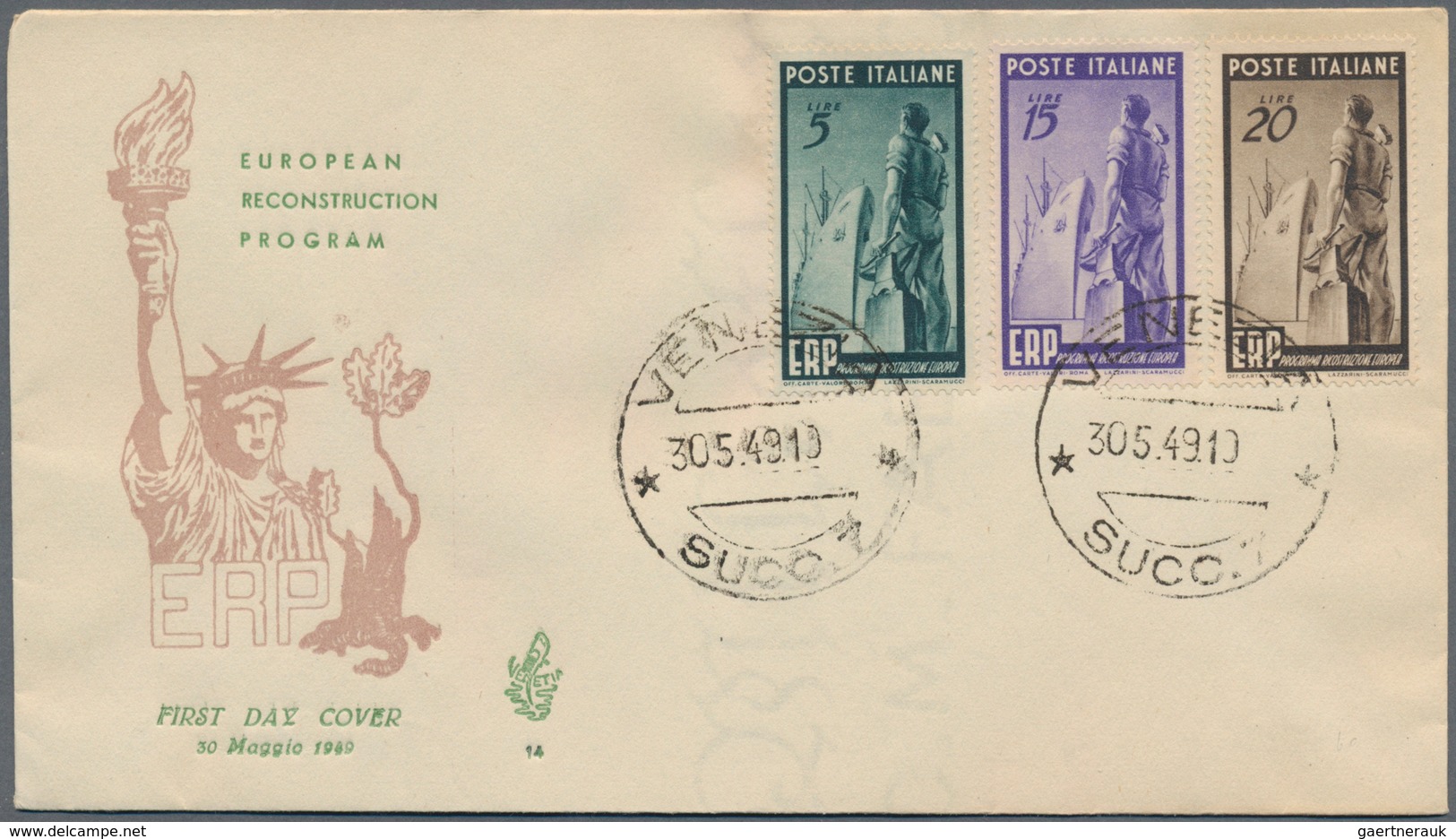 Italien: 1949/1953, Assortment Of 22 (mainly Different) Cacheted F.d.c. Incl. Sass. Nos. 592, 594/97 - Sammlungen