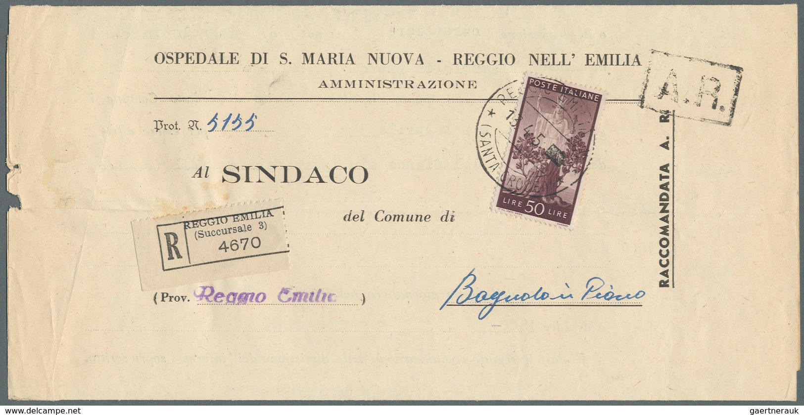 Italien: 1950/1980 240+ Letters, Packet Cards, Post Cards, Post Forms (many Of Them Franked), Avis D - Sammlungen