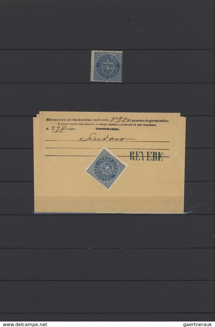 Italien - Verrechnungsmarken: 1874, 10c. Bistre (Mi./Sass.no 1) On Piece 1.8.1885 Plus Imperf. Prova - Revenue Stamps