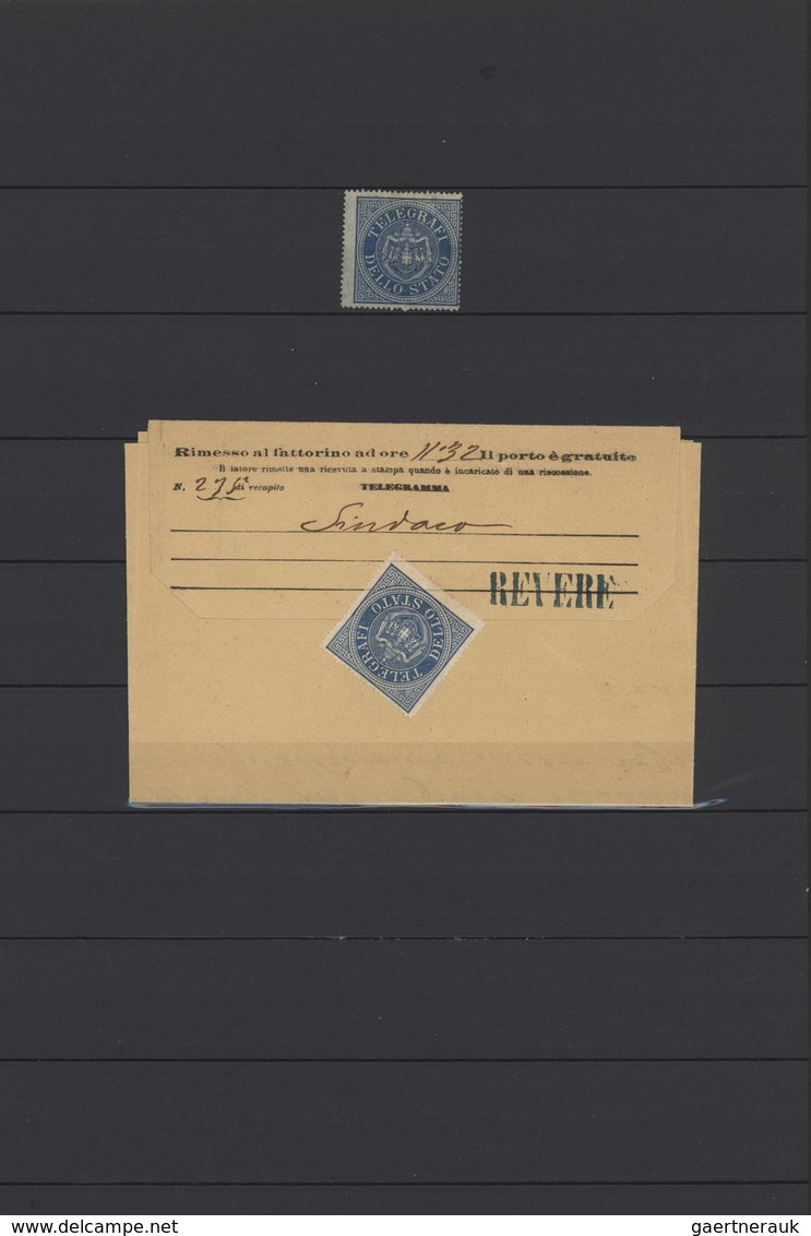 Italien - Verrechnungsmarken: 1874, 10c. Bistre (Mi./Sass.no 1) On Piece 1.8.1885 Plus Imperf. Prova - Steuermarken