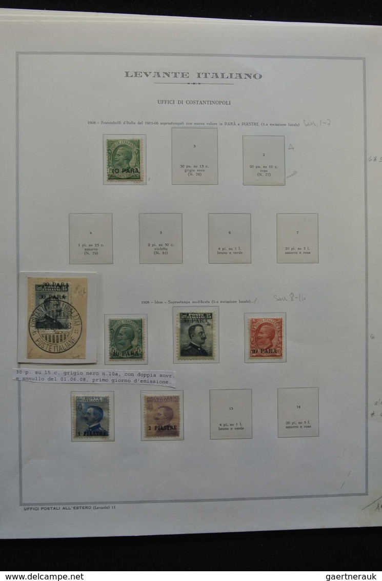 Italienische Post In Der Levante: 1908-1923: Very Well Filled, Mint Hinged And Used Collection Itali - Amtliche Ausgaben