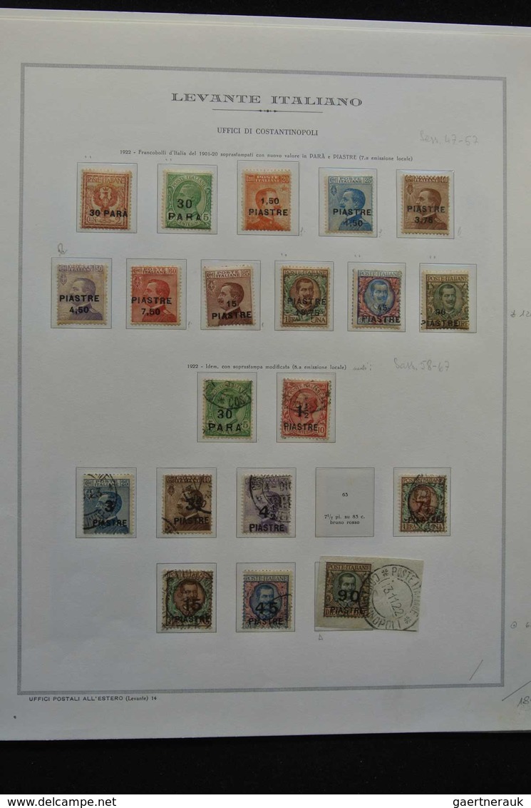 Italienische Post In Der Levante: 1908-1923: Very Well Filled, Mint Hinged And Used Collection Itali - Amtliche Ausgaben