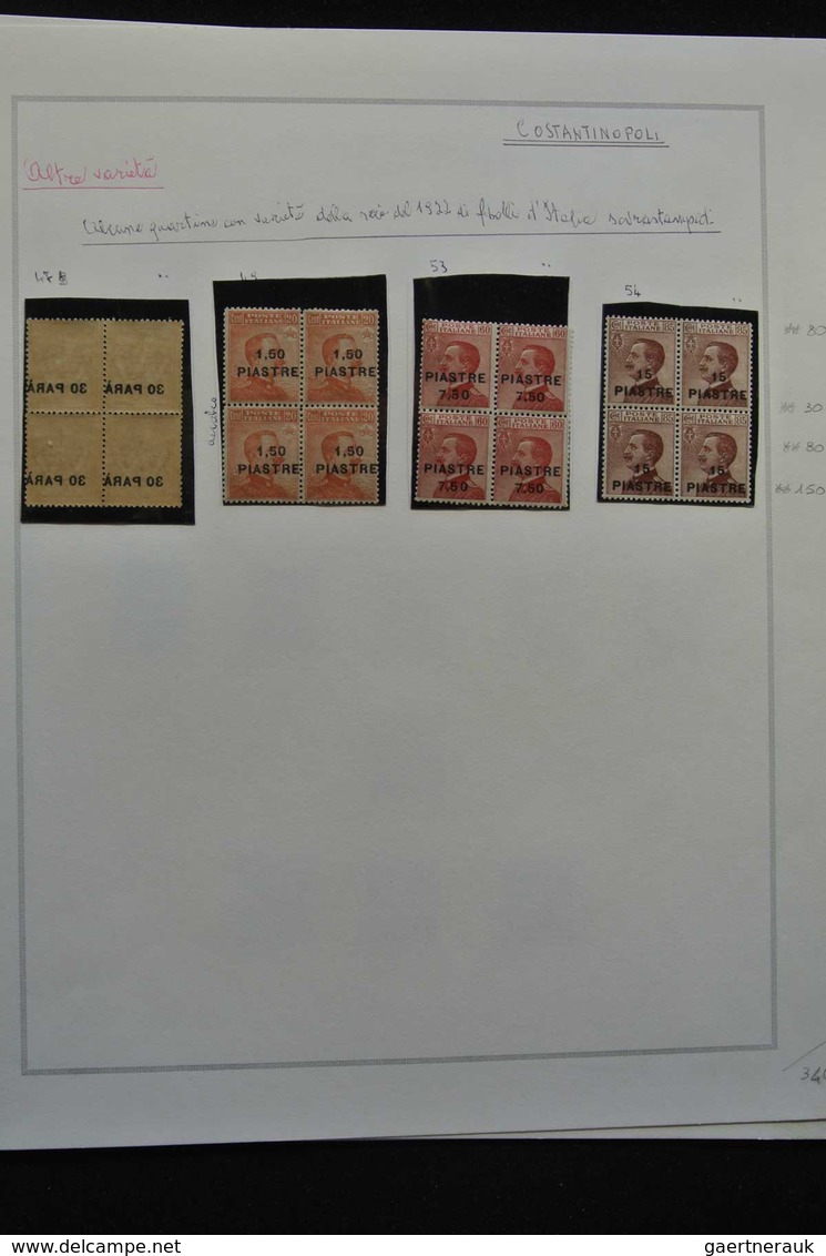 Italienische Post in der Levante: 1908-1923: Very well filled, mint hinged and used collection Itali