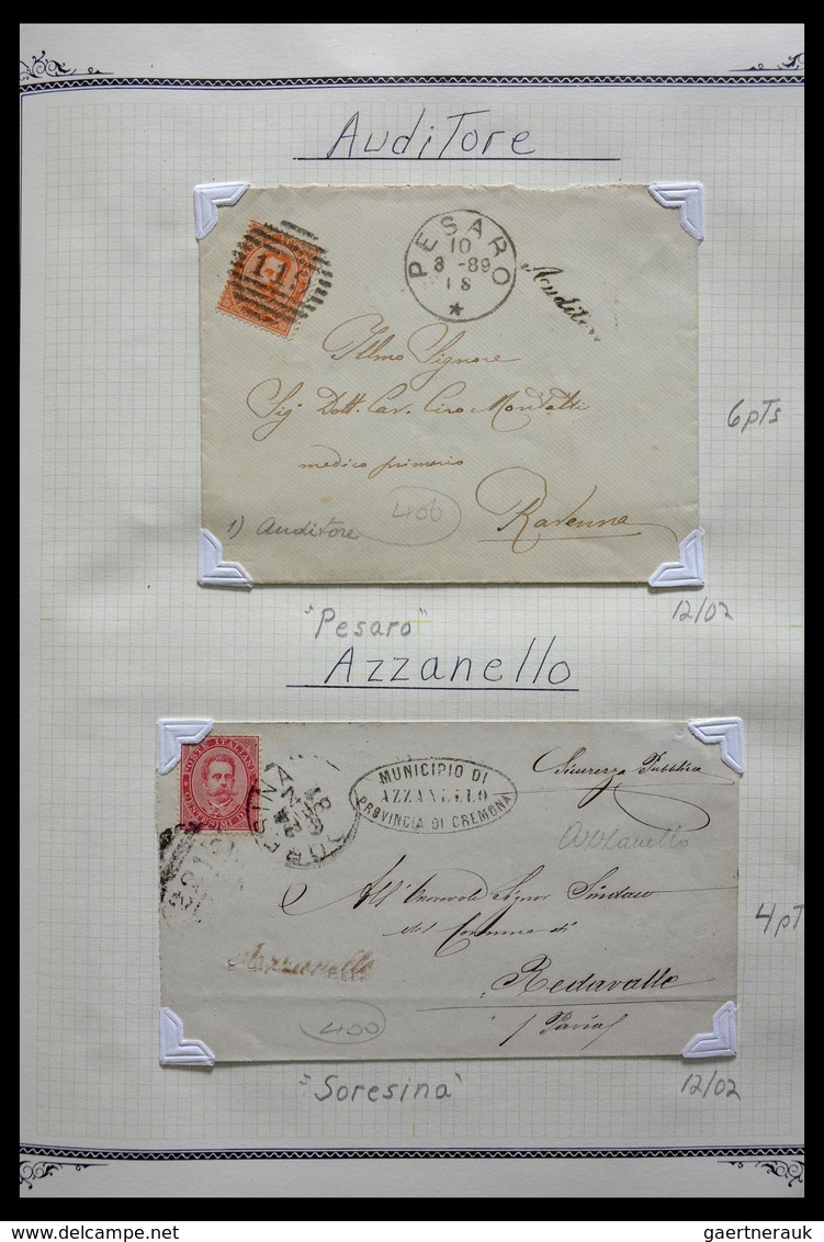 Italien - Stempel: 1870-1949: Fantastic lifetime collection, from A-Z, on cover or card, many scarce