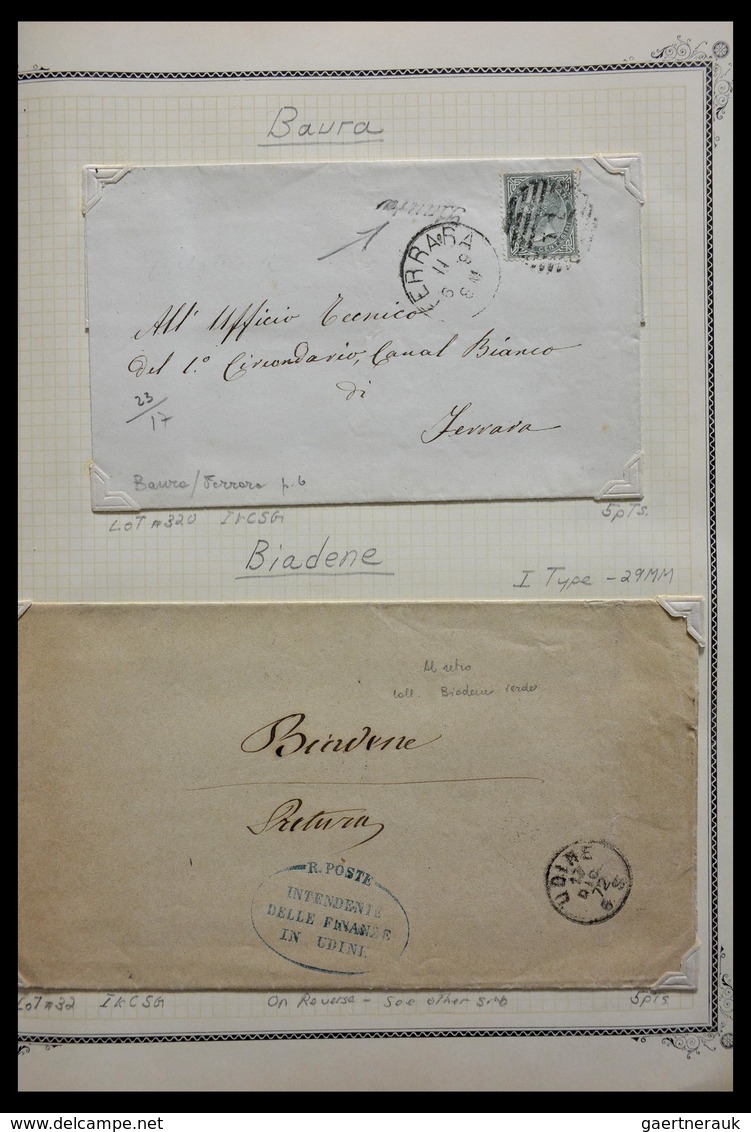 Italien - Stempel: 1870-1949: Fantastic lifetime collection, from A-Z, on cover or card, many scarce