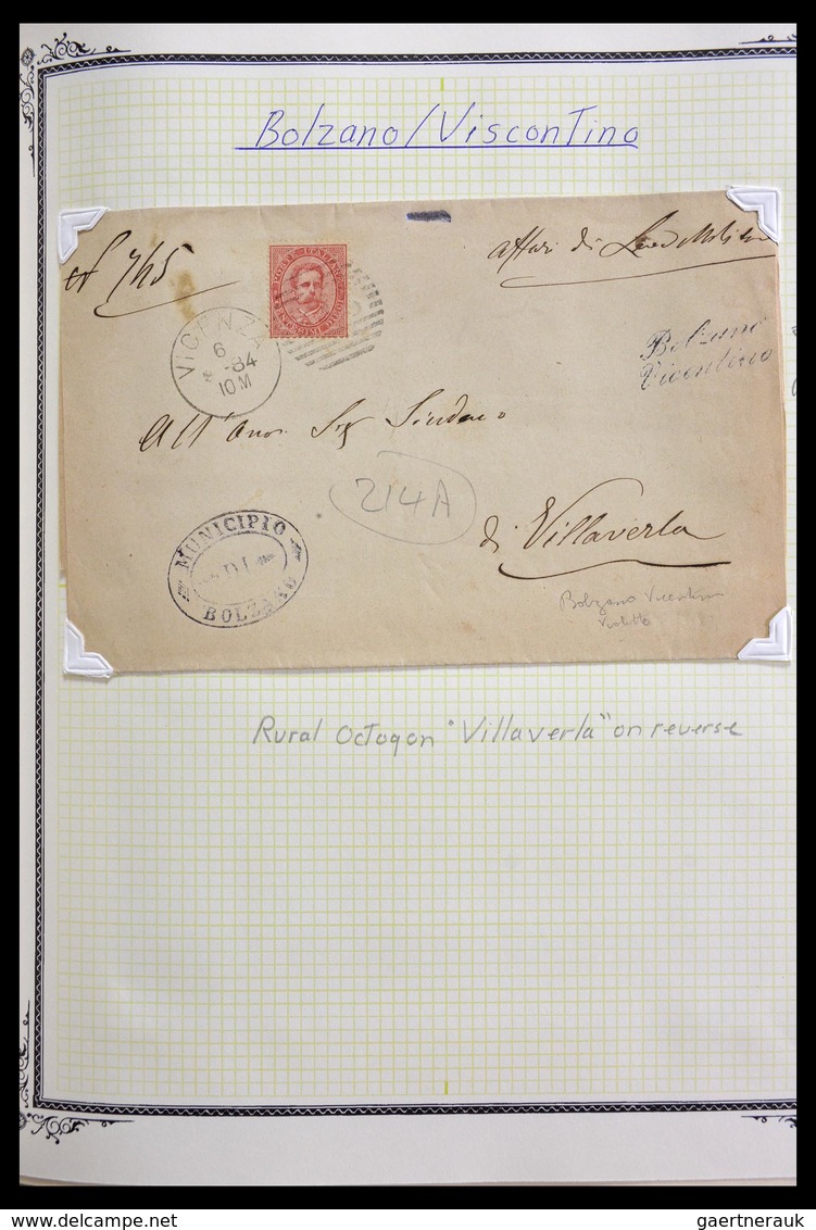 Italien - Stempel: 1870-1949: Fantastic lifetime collection, from A-Z, on cover or card, many scarce