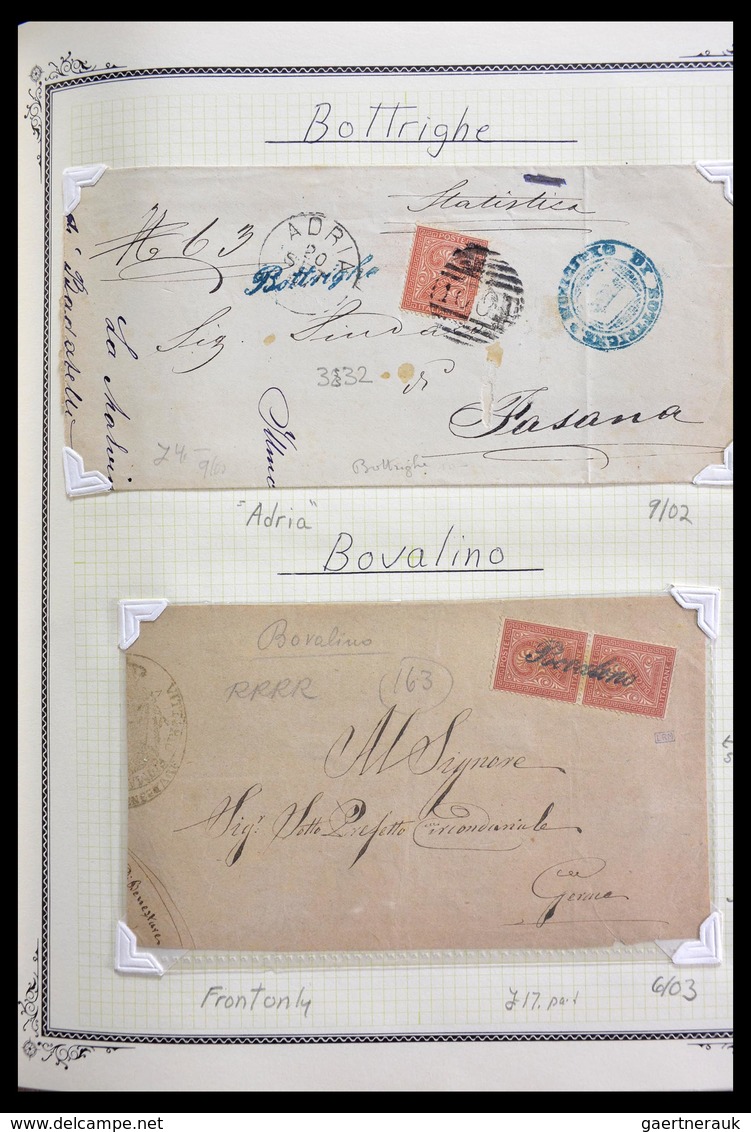 Italien - Stempel: 1870-1949: Fantastic lifetime collection, from A-Z, on cover or card, many scarce