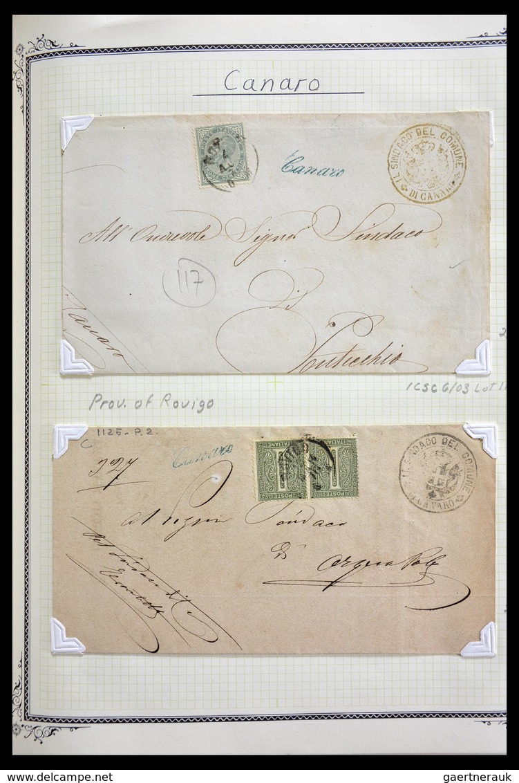 Italien - Stempel: 1870-1949: Fantastic lifetime collection, from A-Z, on cover or card, many scarce
