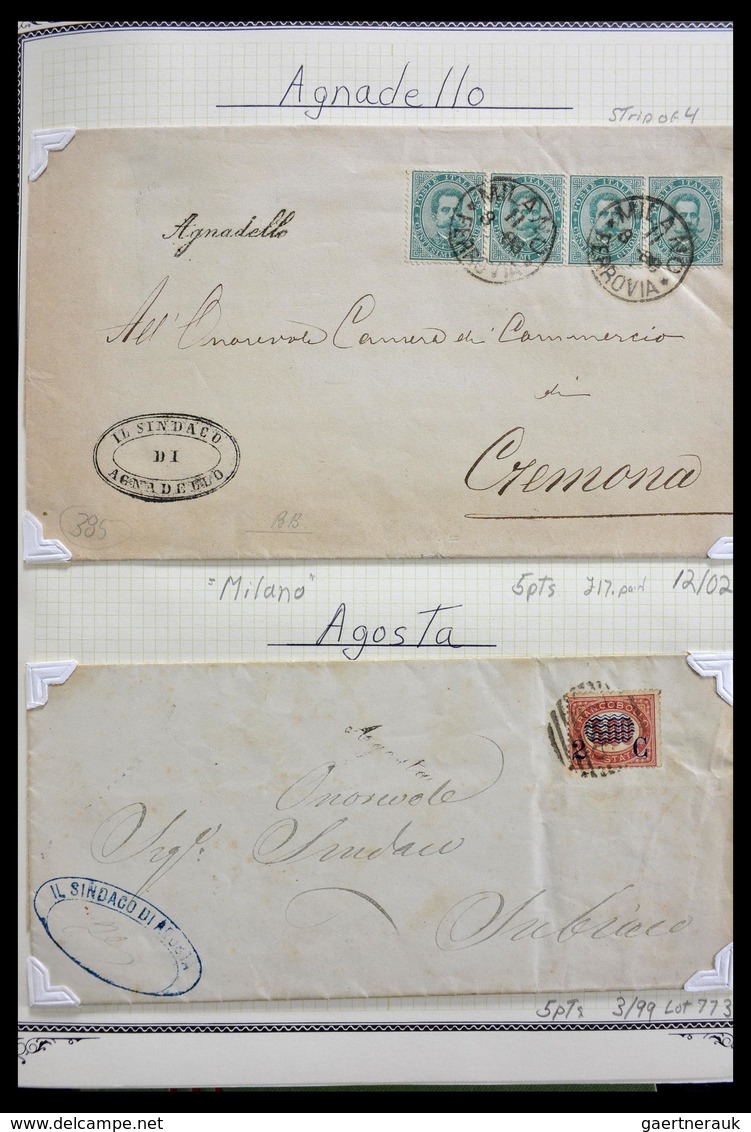 Italien - Stempel: 1870-1949: Fantastic lifetime collection, from A-Z, on cover or card, many scarce