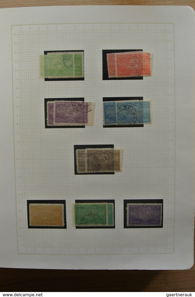 Jugoslawien: 1866-1945. Partly specialised, MNH, mint hinged and used collection Yugoslavia 1866-194