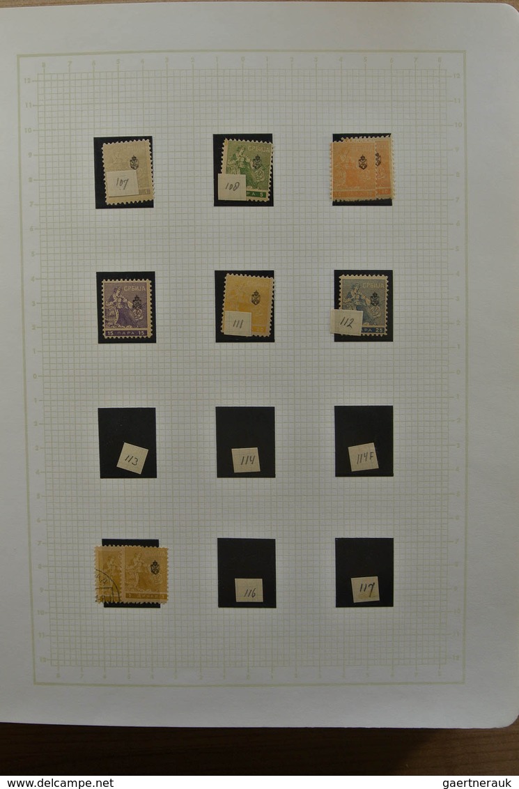 Jugoslawien: 1866-1945. Partly specialised, MNH, mint hinged and used collection Yugoslavia 1866-194