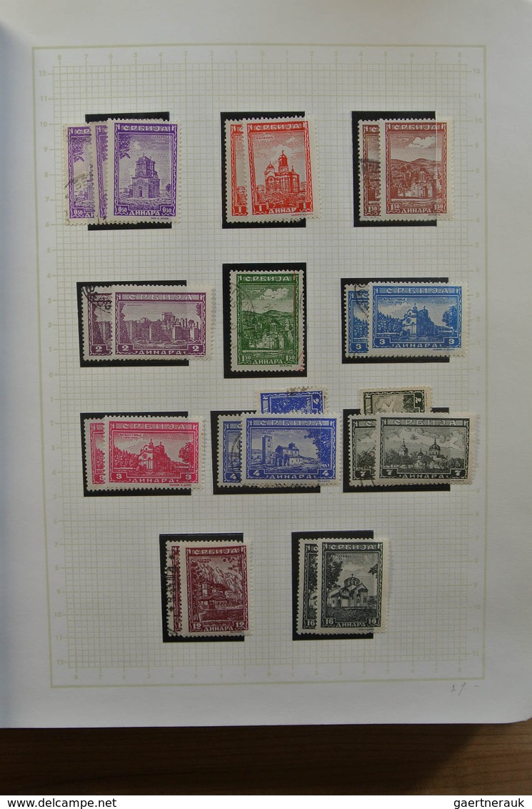 Jugoslawien: 1866-1945. Partly specialised, MNH, mint hinged and used collection Yugoslavia 1866-194