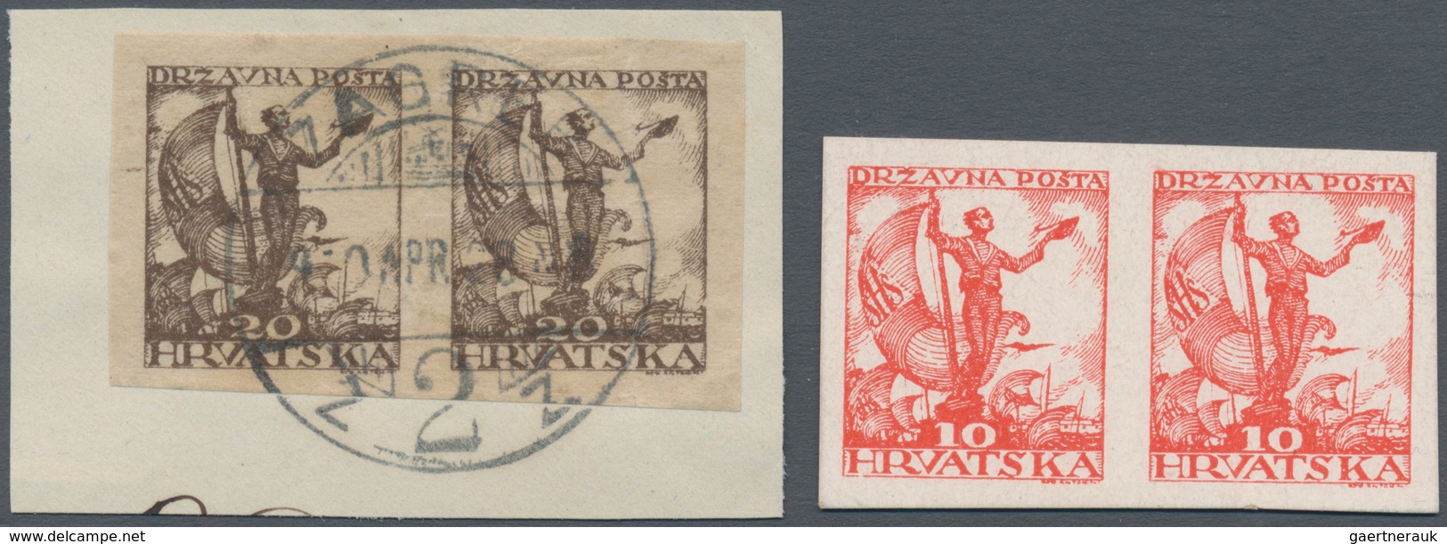 Jugoslawien: 1919, Definitives, Design "Sailor", Specialised Assortment Of Imperfs, Proofs, Essays, - Briefe U. Dokumente