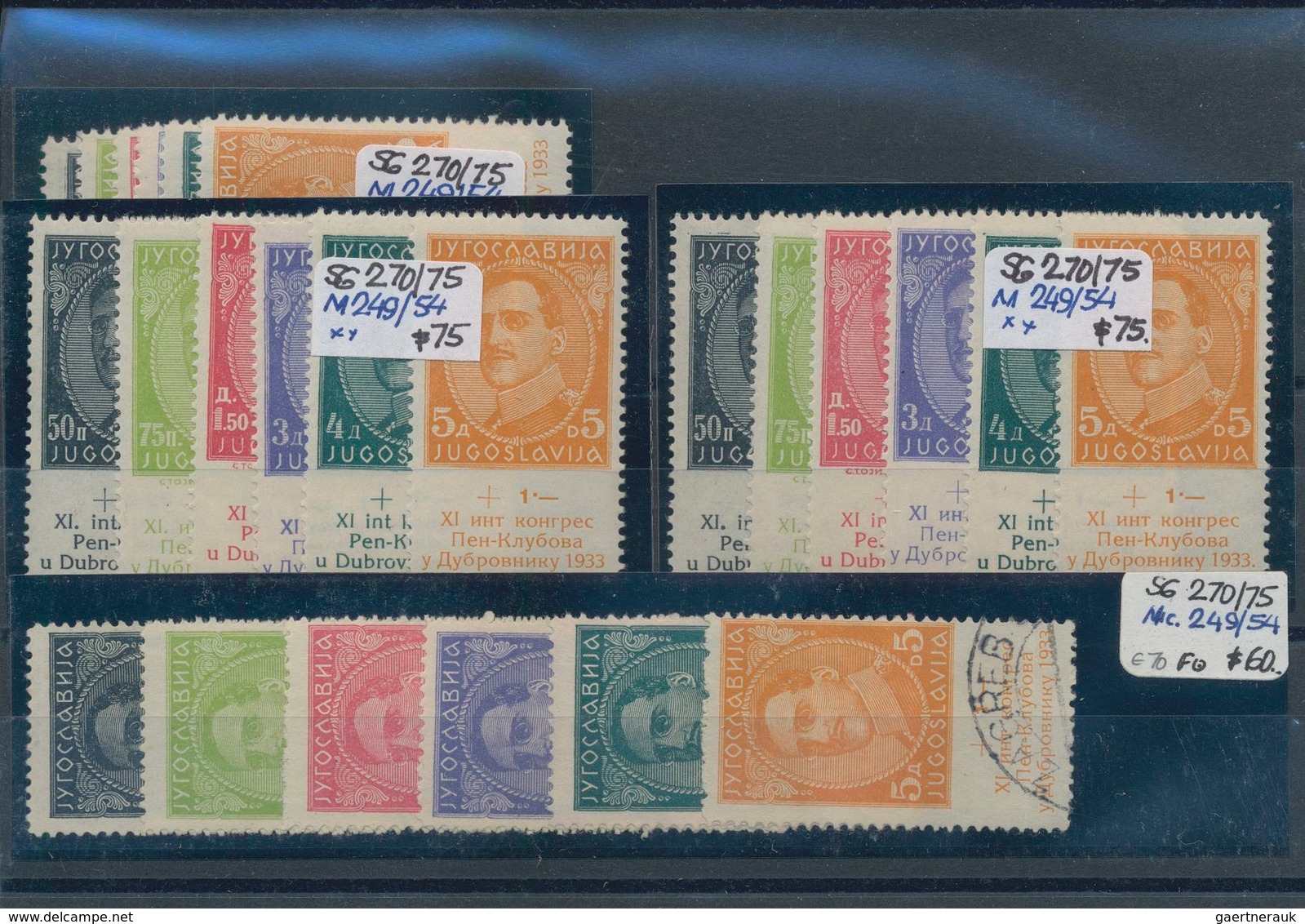 Jugoslawien: 1921/1938, mint and used holding on stockcards in a small binder with many interesting