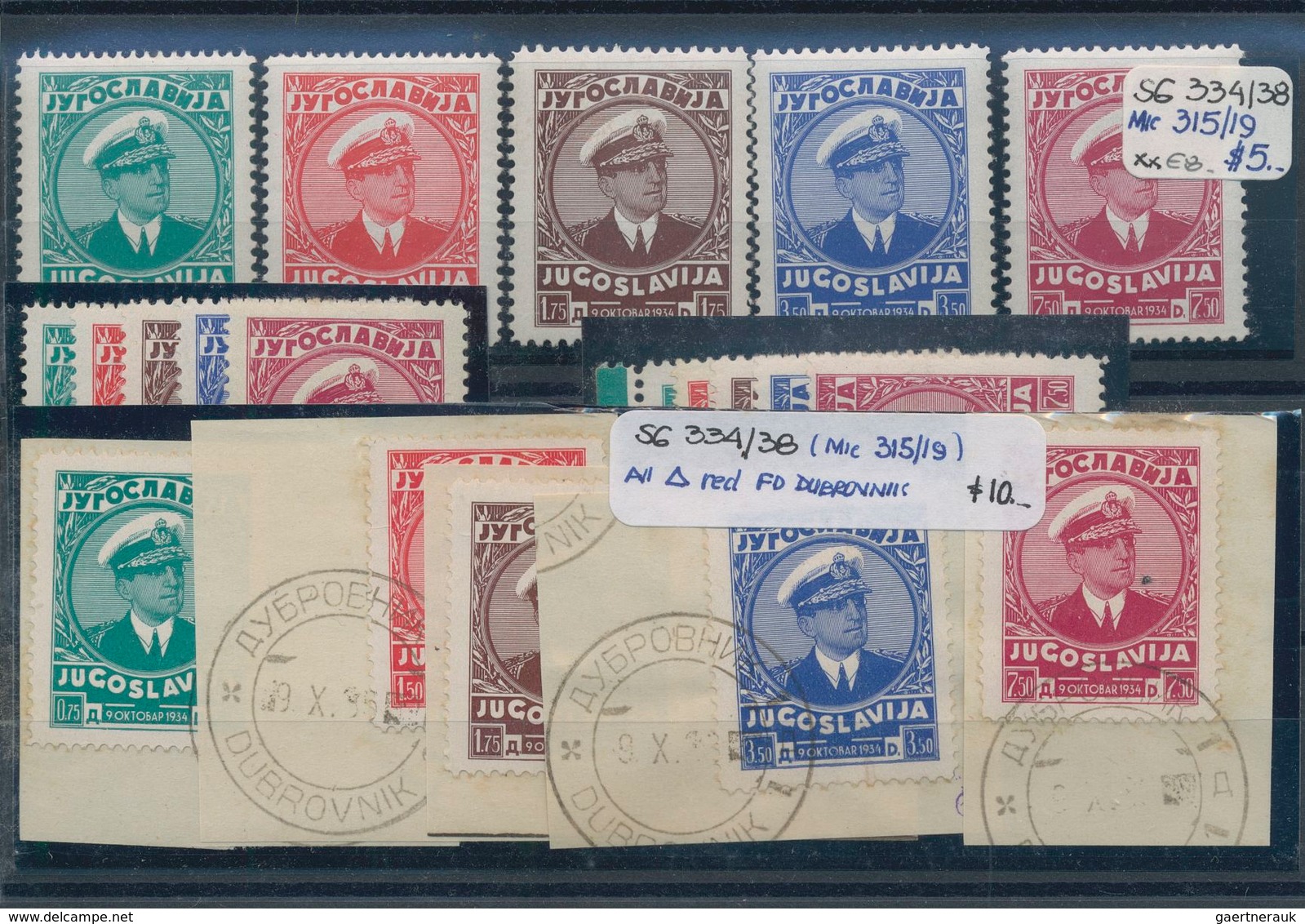 Jugoslawien: 1921/1938, mint and used holding on stockcards in a small binder with many interesting