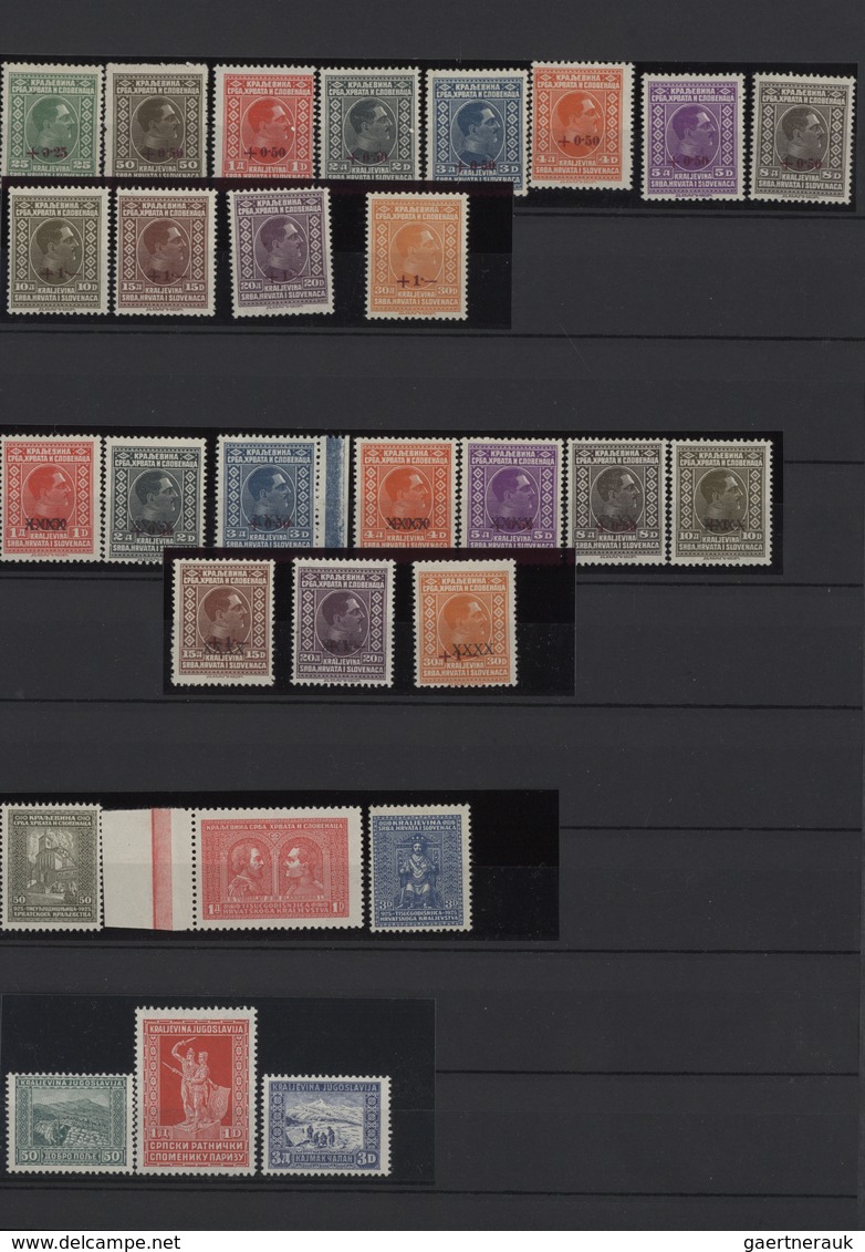 Jugoslawien: 1921/1941, A Splendid U/m Collection In A Stockbook, Apparently Complete Incl. 1923 Def - Covers & Documents