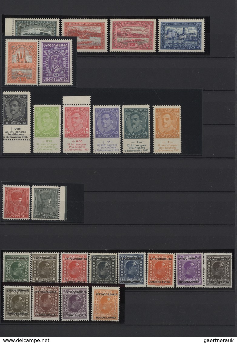 Jugoslawien: 1921/1941, A Splendid U/m Collection In A Stockbook, Apparently Complete Incl. 1923 Def - Covers & Documents