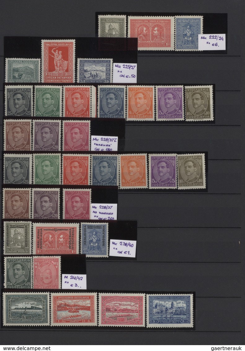 Jugoslawien: 1921/1941, A Splendid U/m Collection In A Stockbook, Apparently Complete Incl. 1923 Def - Briefe U. Dokumente