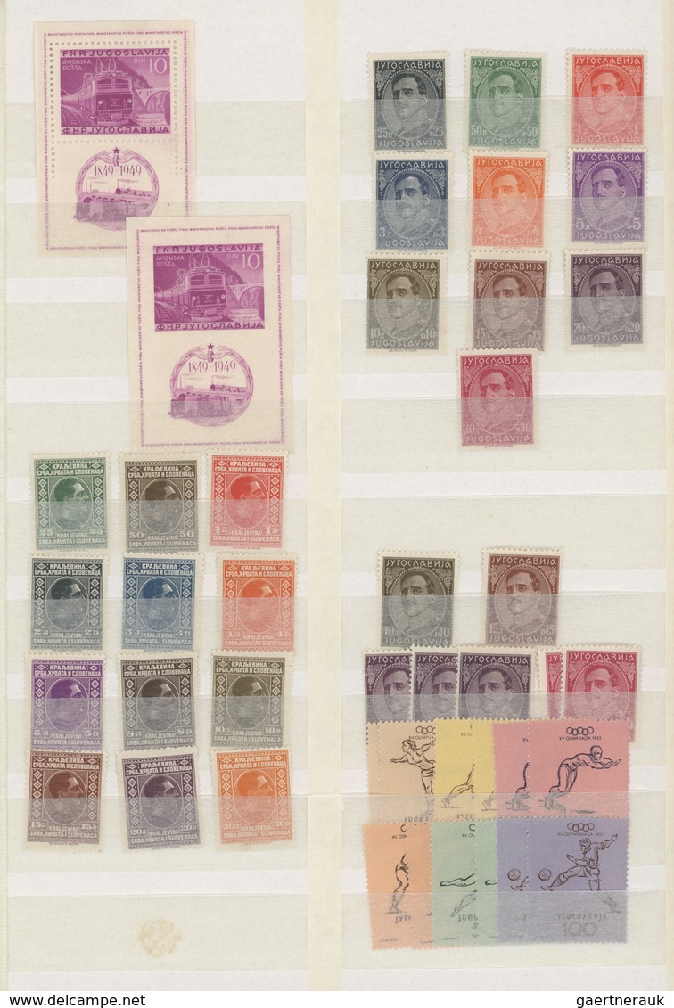 Jugoslawien: 1926/1953, Mint Assortment On Stockpages, Comprising Better Sets, E.g. 1926/1927 Defini - Briefe U. Dokumente