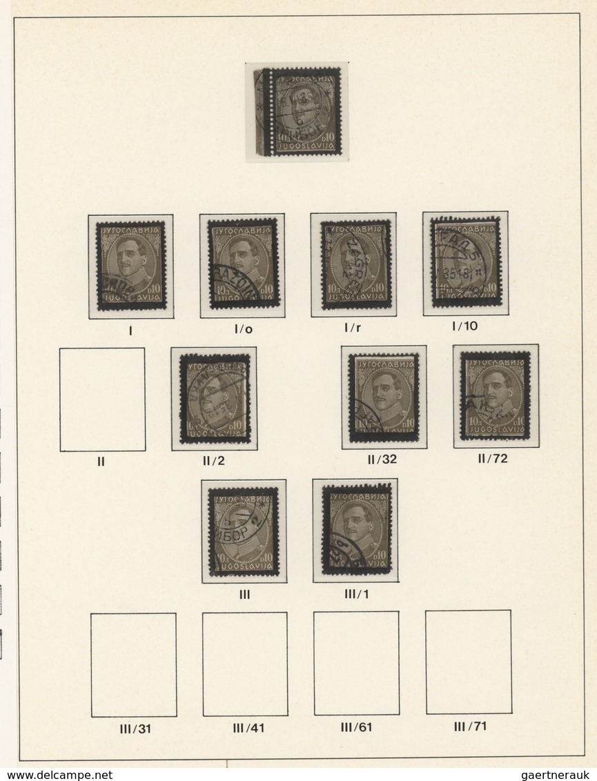 Jugoslawien: 1934, Mourning Issue, Specialised Collection Of More Than 180 Stamps 25pa. To 30din., A - Briefe U. Dokumente