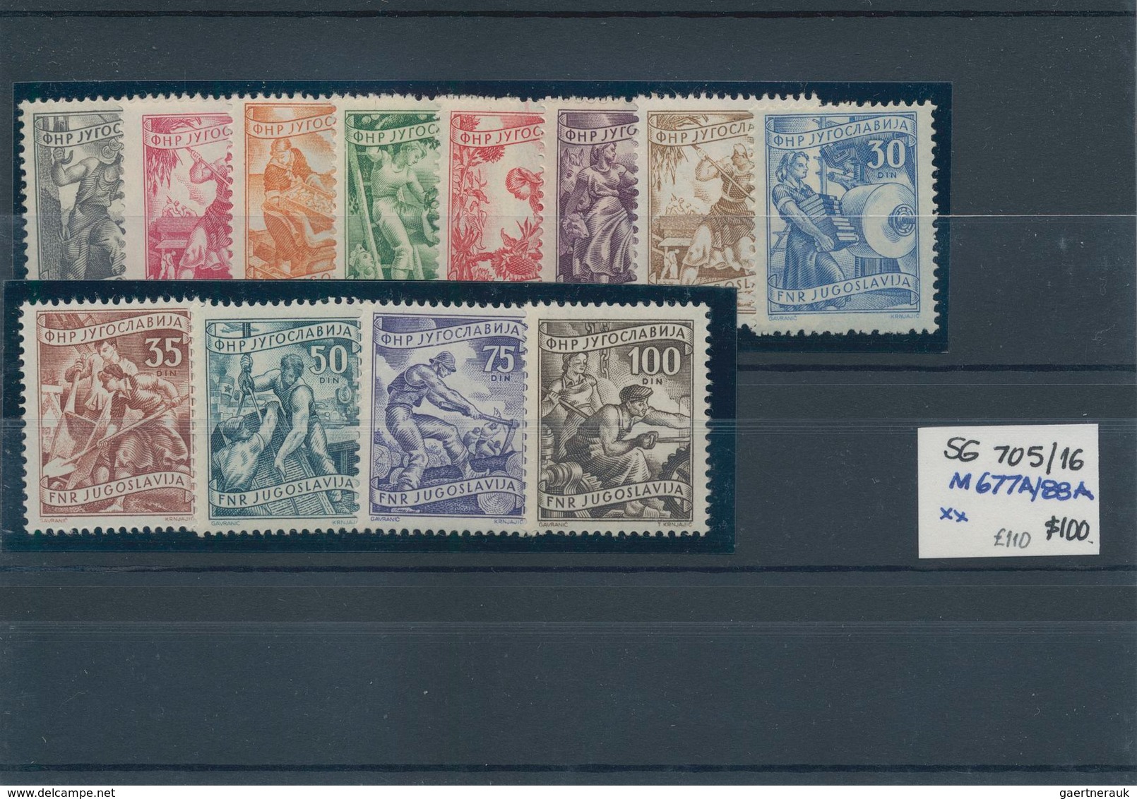 Jugoslawien: 1937/1970 (ca.), mainly u/m holding on stockcards in a small binder, almost exclusively