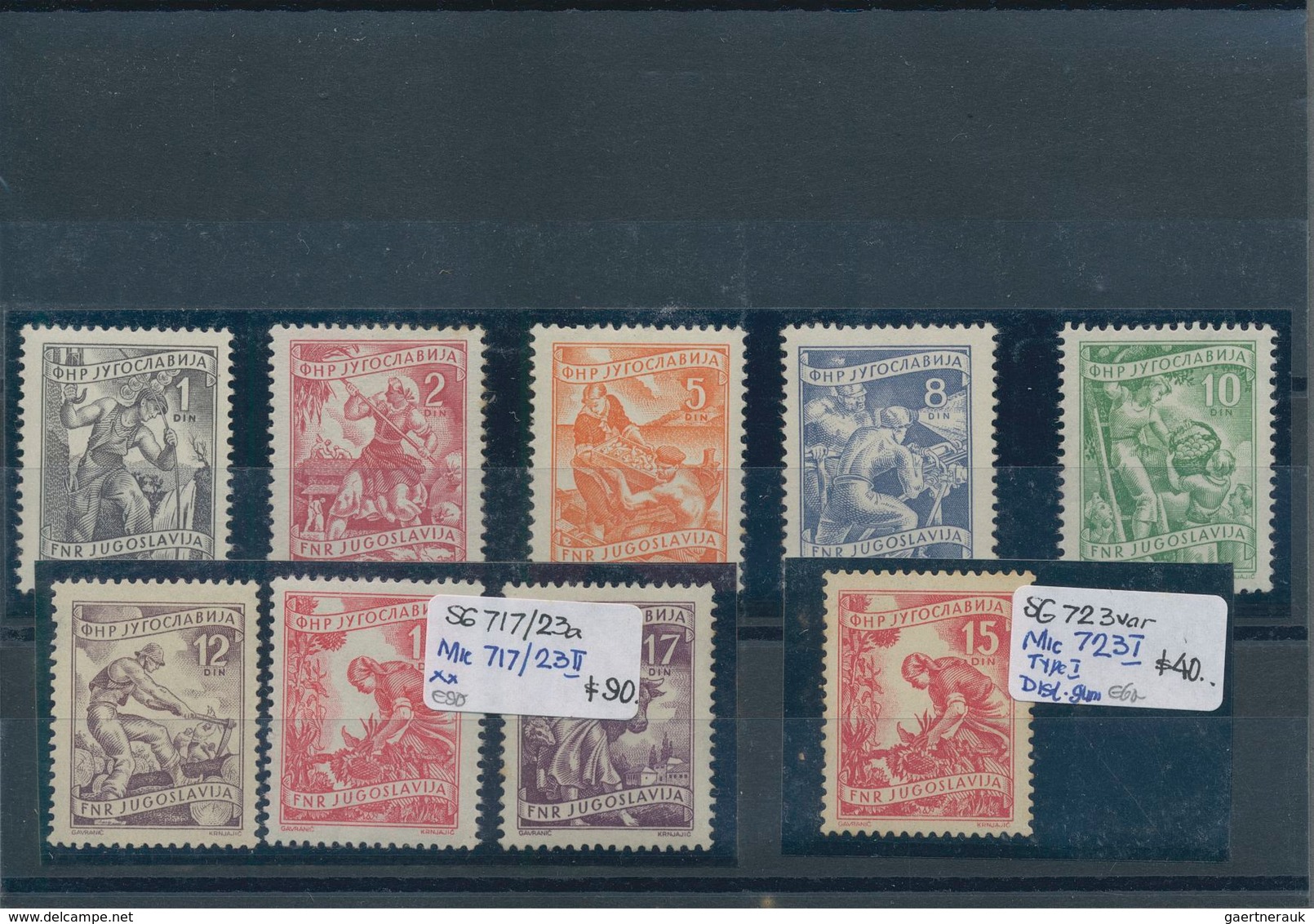 Jugoslawien: 1937/1970 (ca.), mainly u/m holding on stockcards in a small binder, almost exclusively