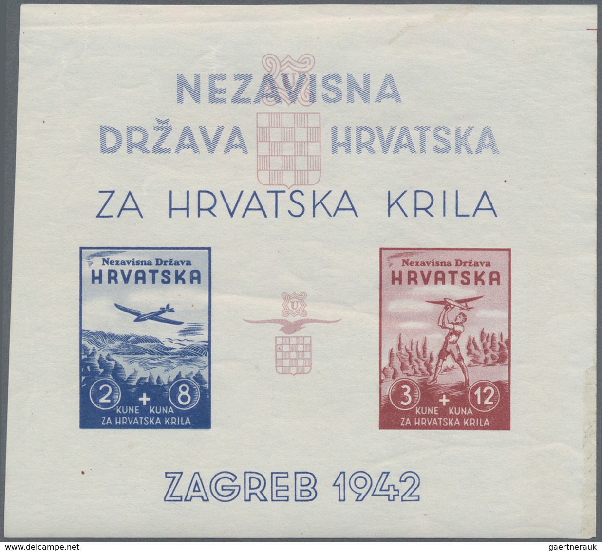 Jugoslawien: 1942/1950, Yugoslavian Area, Lot Of Ten Souvenir Sheets Incl. Croatia And Triest B 1950 - Briefe U. Dokumente