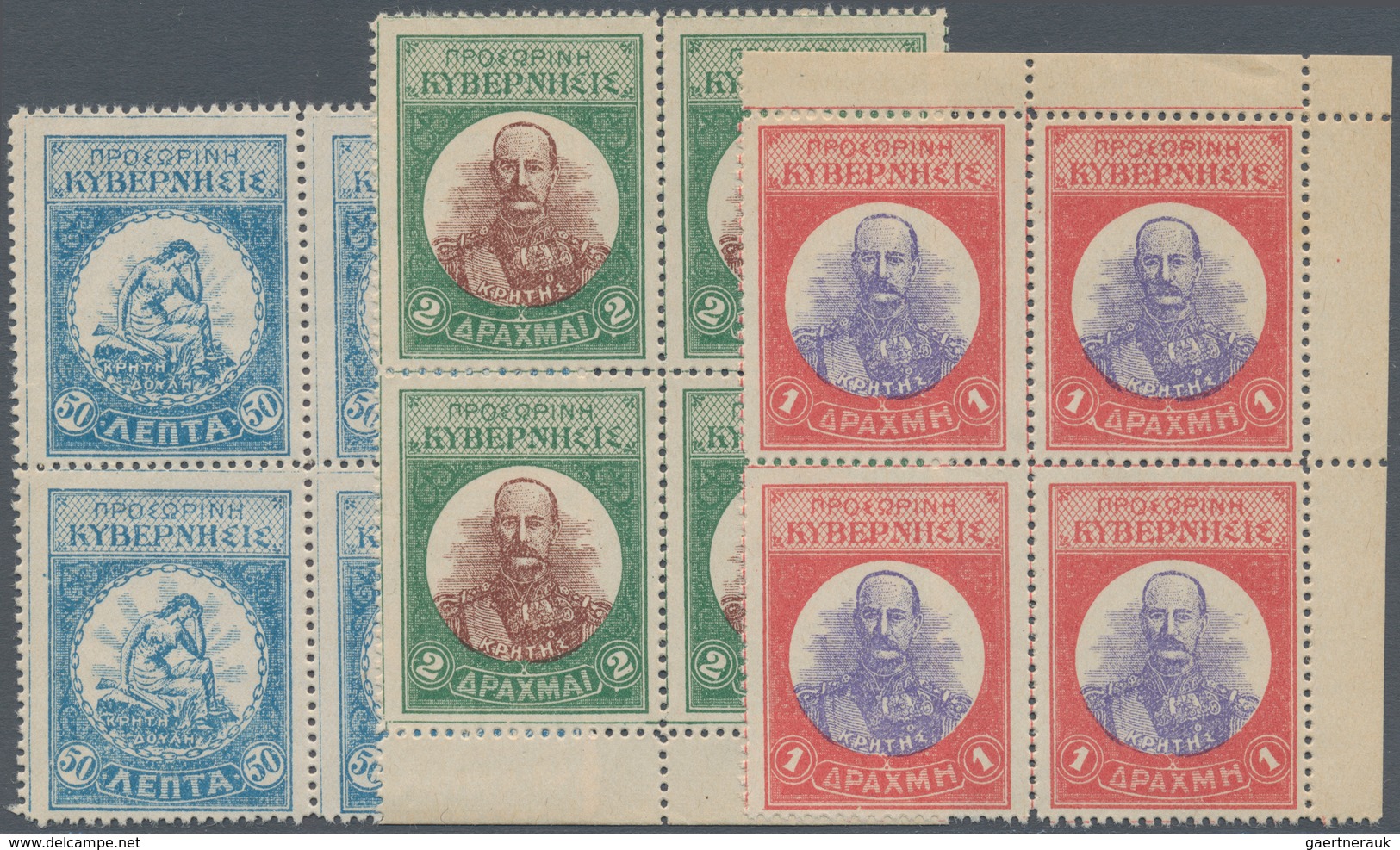 Kreta - Post Der Aufständischen In Therison: 1905, Definitives Issue Three Different Values Incl. 50 - Kreta