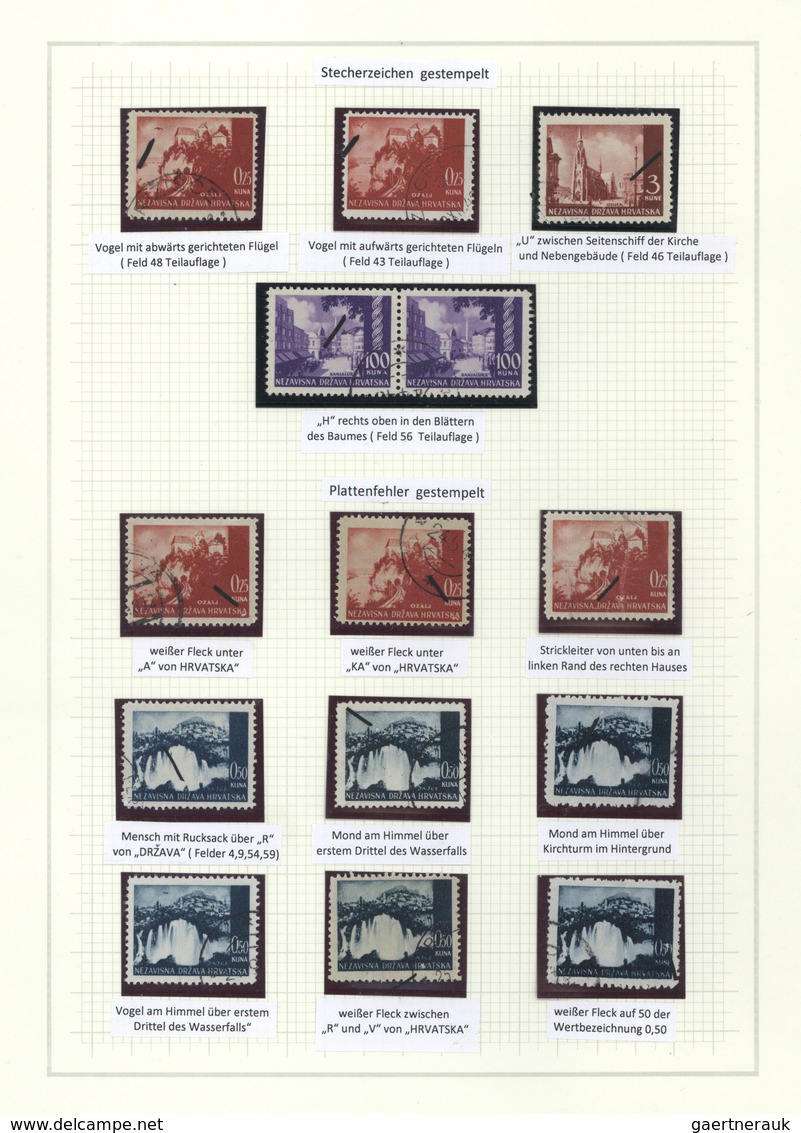 Kroatien: 1941, Landscapes 58 Stamped Stamps On 4 Album Pages. 0.25K, 0.50K, 0.75K, 2K, 7K In Vertic - Kroatien