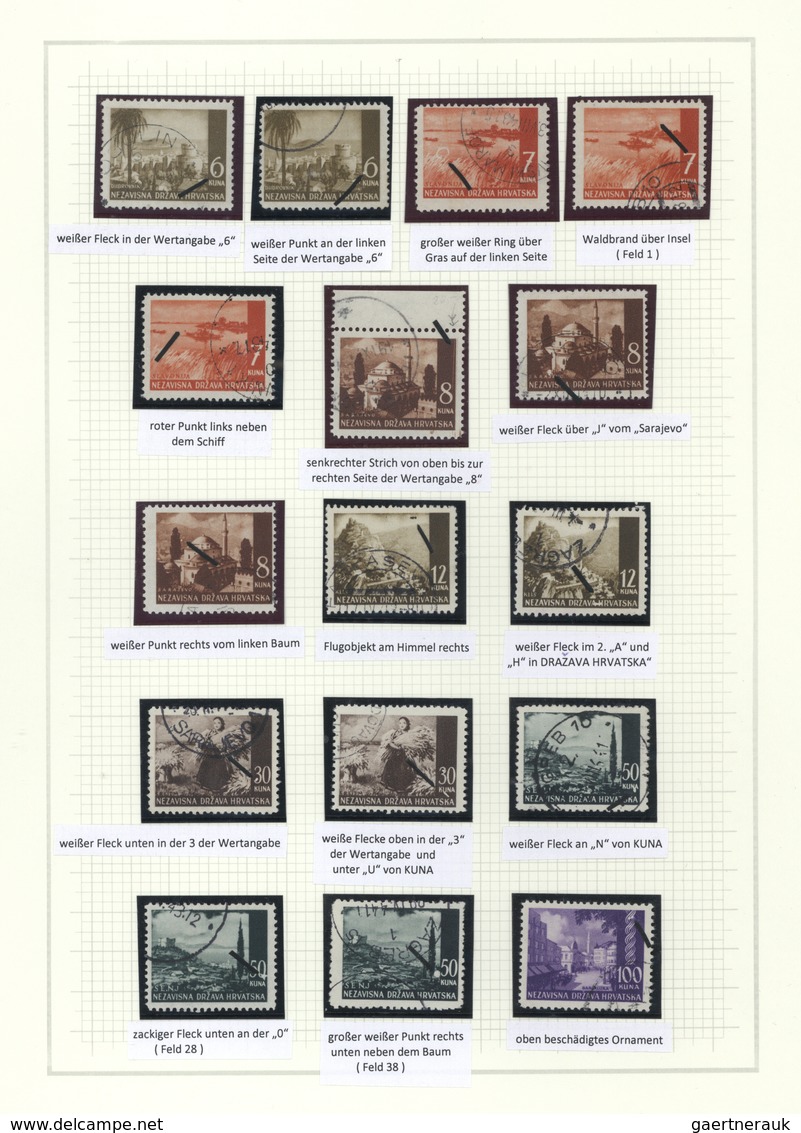 Kroatien: 1941, Landscapes 58 Stamped Stamps On 4 Album Pages. 0.25K, 0.50K, 0.75K, 2K, 7K In Vertic - Kroatien