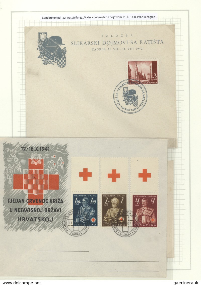 Kroatien: 1941, Landscapes And Red Cross, 4 Unaddressed Letters With Special Cancellation, Among The - Kroatien