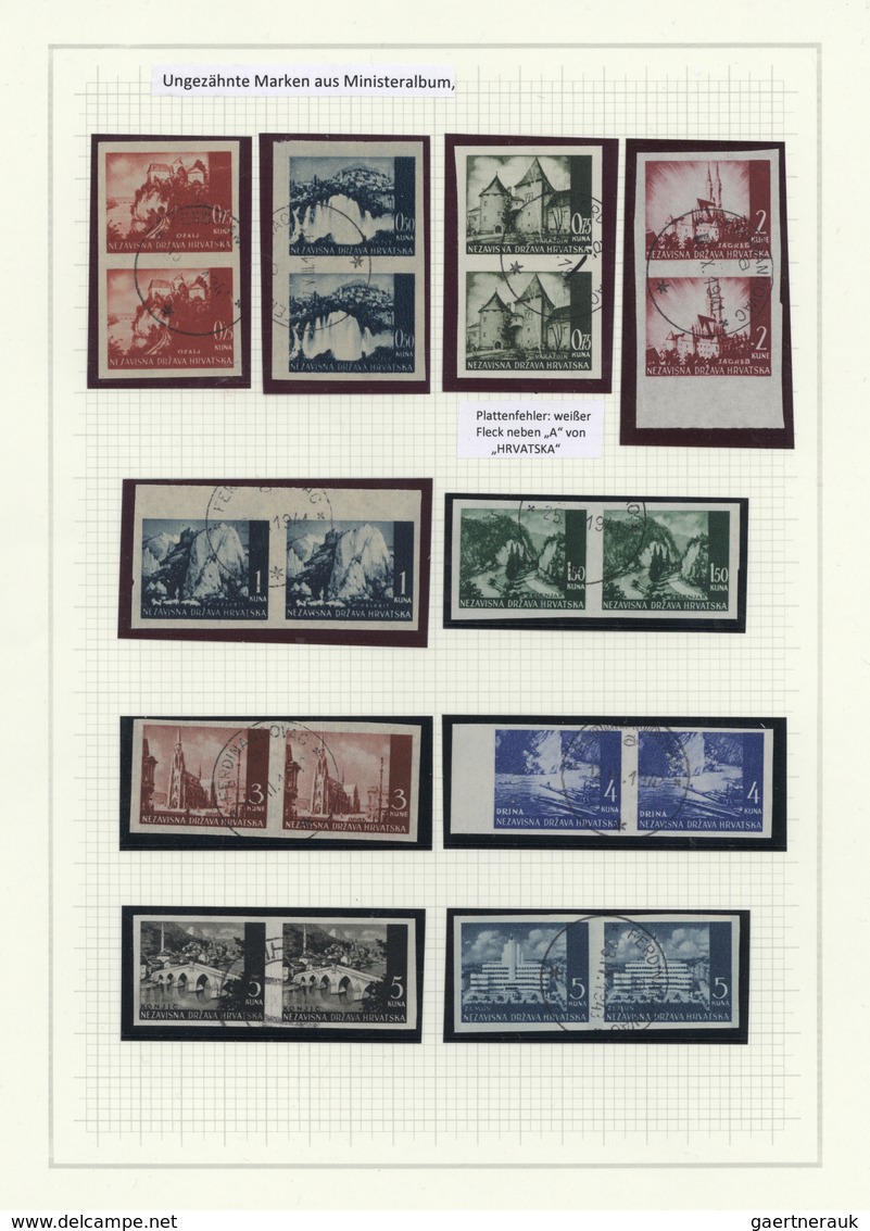 Kroatien: 1941, Landscapes On 3 Album Pages With Engraver Marks (4 X) And Plate Errors (62 X). Inclu - Croacia