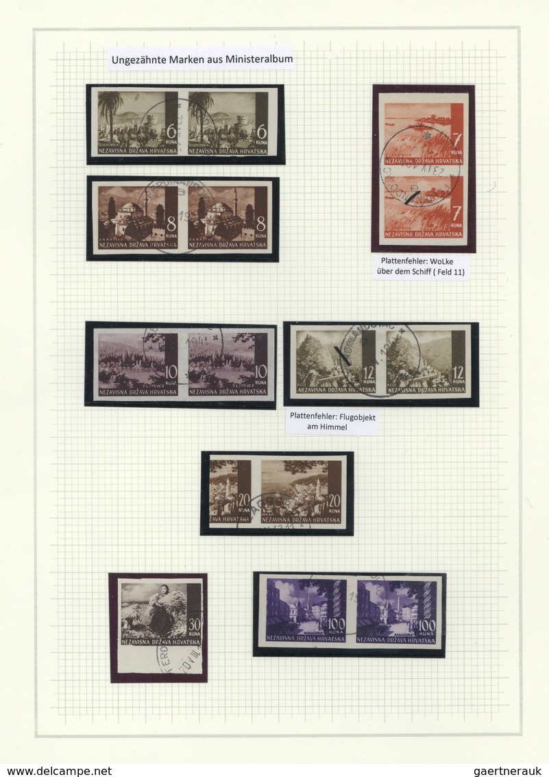 Kroatien: 1941, Landscapes On 3 Album Pages With Engraver Marks (4 X) And Plate Errors (62 X). Inclu - Kroatien