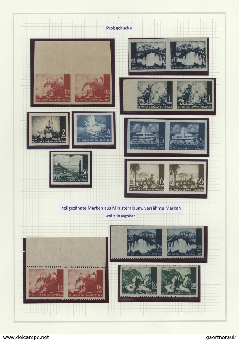 Kroatien: 1941, Landscapes, 73 Mint Never Hinged Stamps With Engraver's Mark, Plate Errors, Vertical - Kroatien