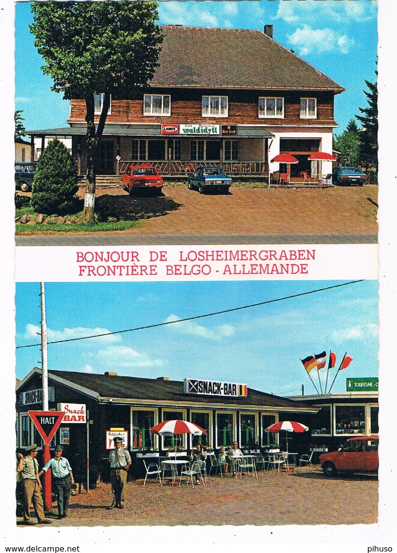 B-7021   LOSHEIMERGRABEN / MANDERFELD : Frontiere Belgo- Allemande ( Border, Grens,Snack-bar, Daf ) - Bullange - Bullingen