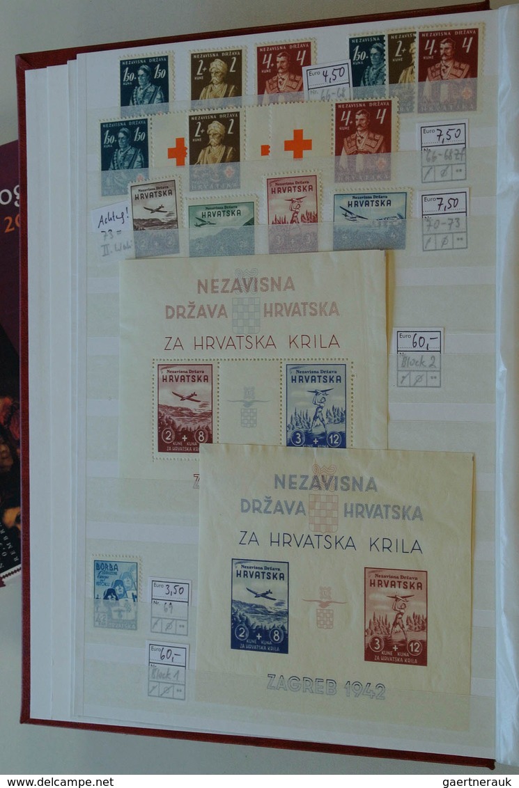 Kroatien: 1941/45: Mainly MNH collection Croatia, a.o. (cat. Michel) no. 1-23, 38 till 1945, in main