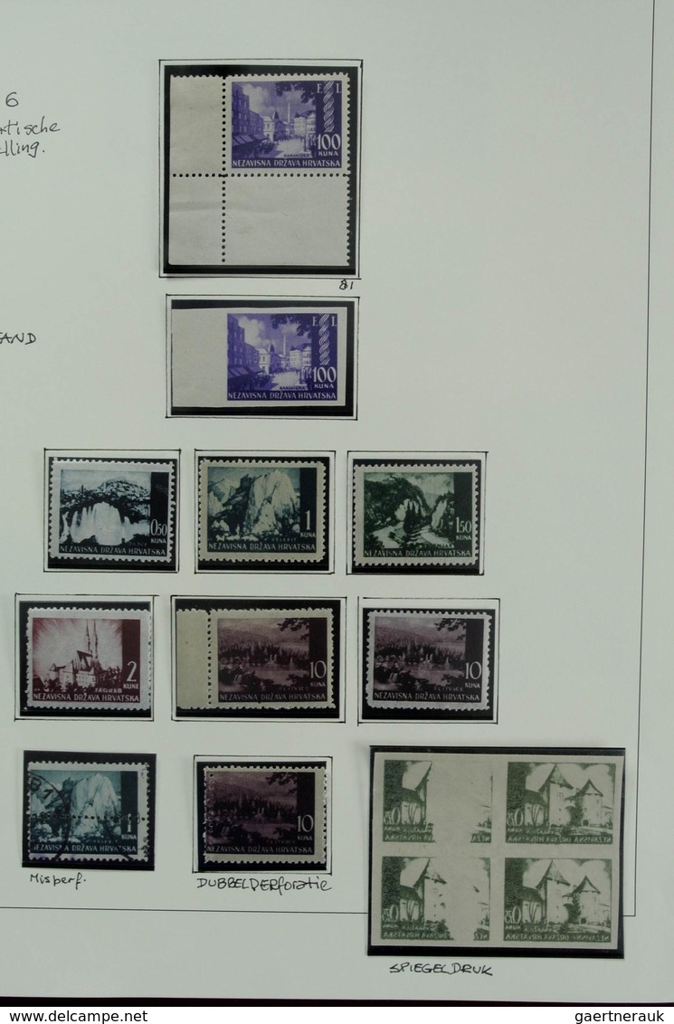 Kroatien: 1941-1949: Powerful mint/used/mnh specialised collection with types, proofs, varieties, wo