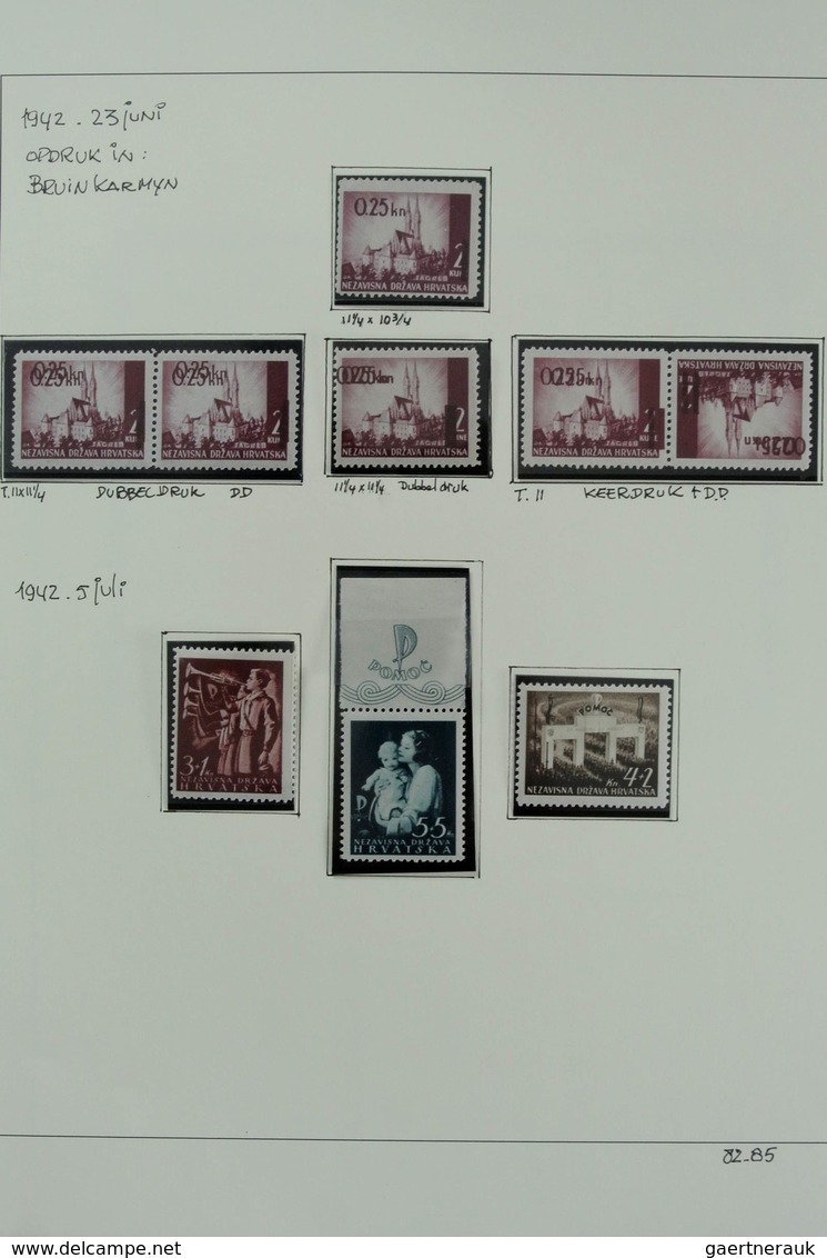 Kroatien: 1941-1949: Powerful mint/used/mnh specialised collection with types, proofs, varieties, wo