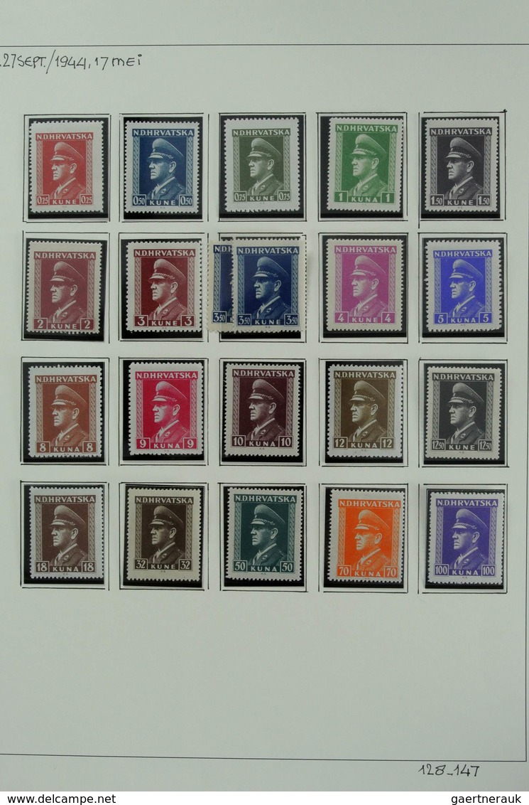 Kroatien: 1941-1949: Powerful mint/used/mnh specialised collection with types, proofs, varieties, wo