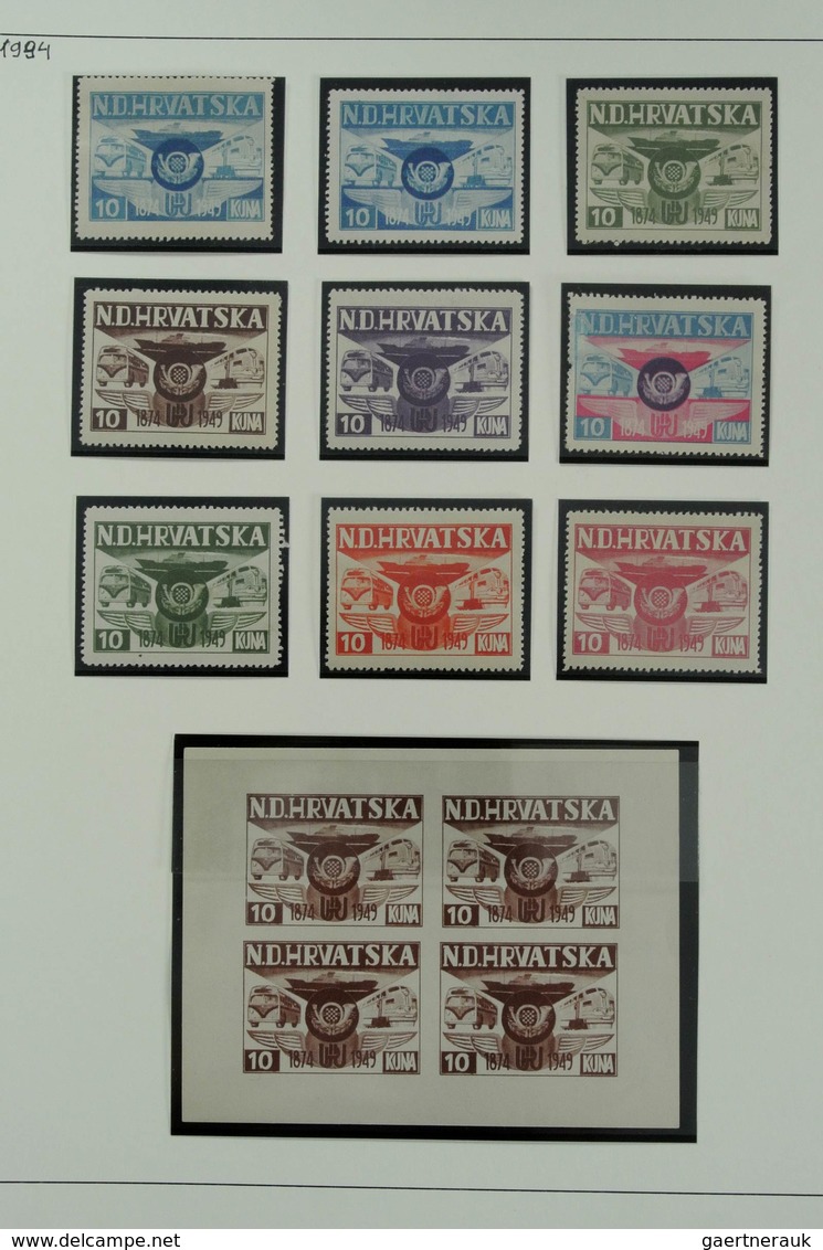 Kroatien: 1941-1949: Powerful mint/used/mnh specialised collection with types, proofs, varieties, wo