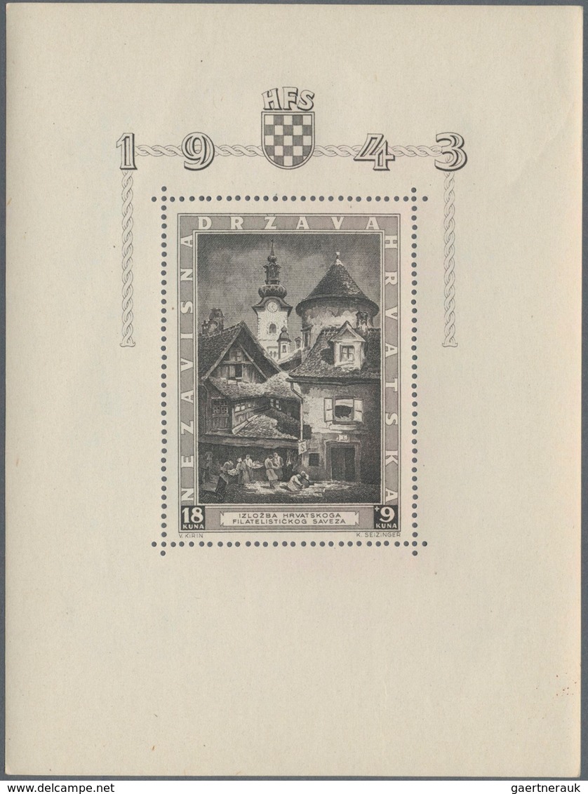 Kroatien: 1943, 30 Exhibition Miniature Sheets With STECHERZEICHEN "S", Mint, Except For Small Hints - Kroatien