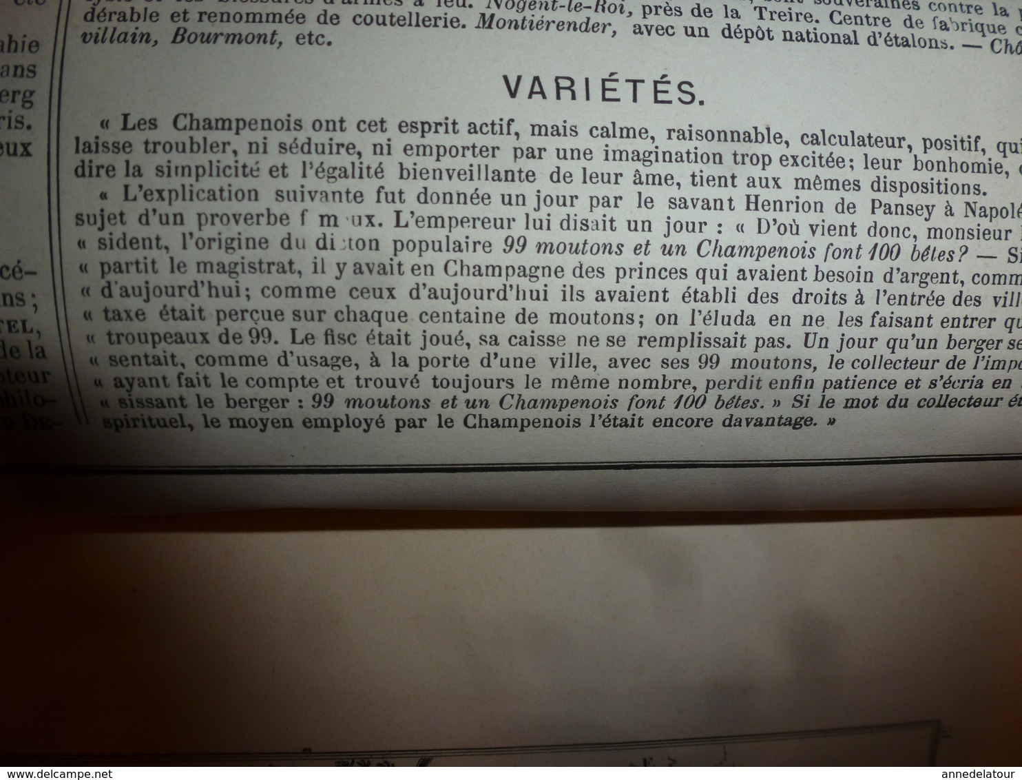 1880 Hte MARNE  (Chaumont Langres,Vassy,Doulevant,Arc,Andelot,Joinville,etc) Carte Géo-Descriptive: Edit Migeon,géograph