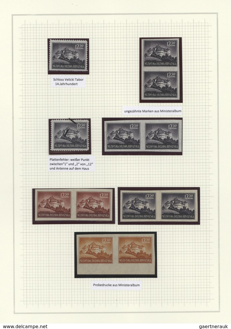 Kroatien: 1943/44, Landscapes 3.50 K. And 12.50 K. Compilation Of 38 Stamps With Plate Flaws, Differ - Kroatien