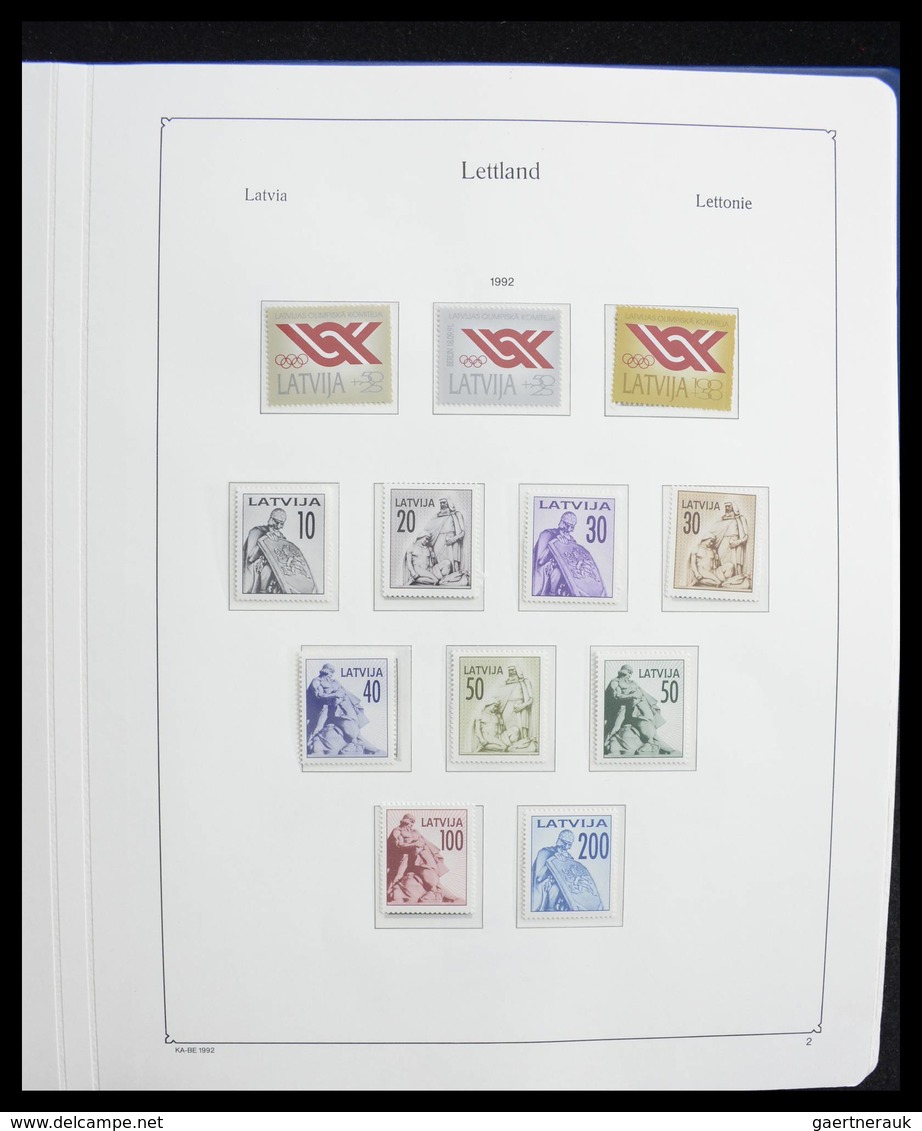 Lettland: 1918-2010: Nearly complete mint/mint never hinged quality collection including most of the