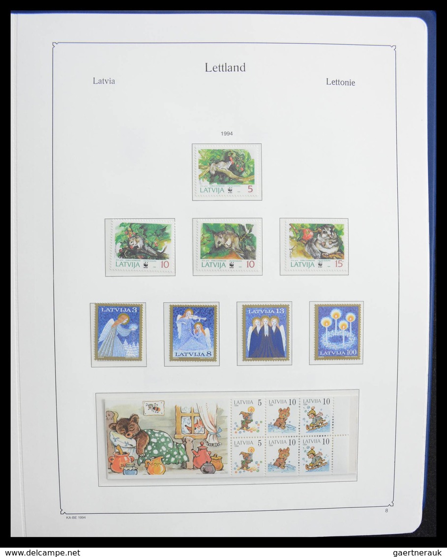 Lettland: 1918-2010: Nearly complete mint/mint never hinged quality collection including most of the